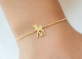 Goldfarbenes Armband mit Rehkitz – Zarte Eleganz und natürlicher Charme | Shop Nory