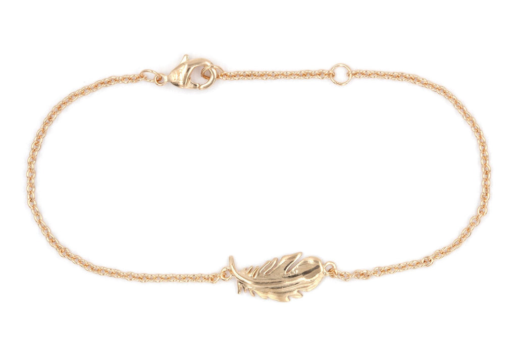 Armband mit Feder 16 Karat vergoldet | Shop Nory