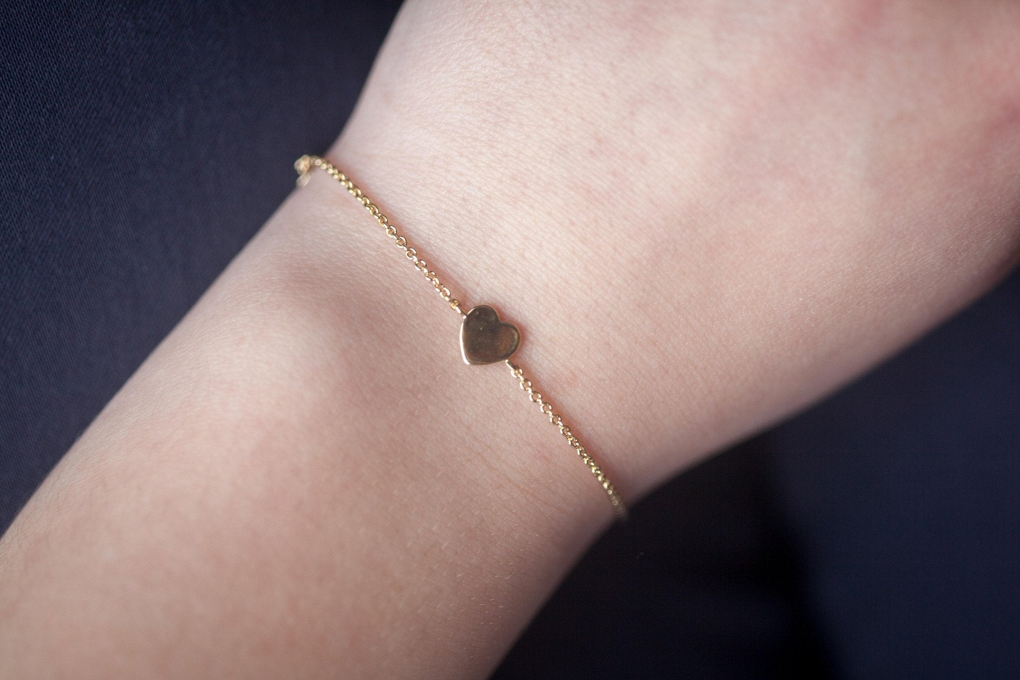 Zarte Armband mit Herz vergoldet, Armband Silber gelb vergoldet Herz | Shop Nory