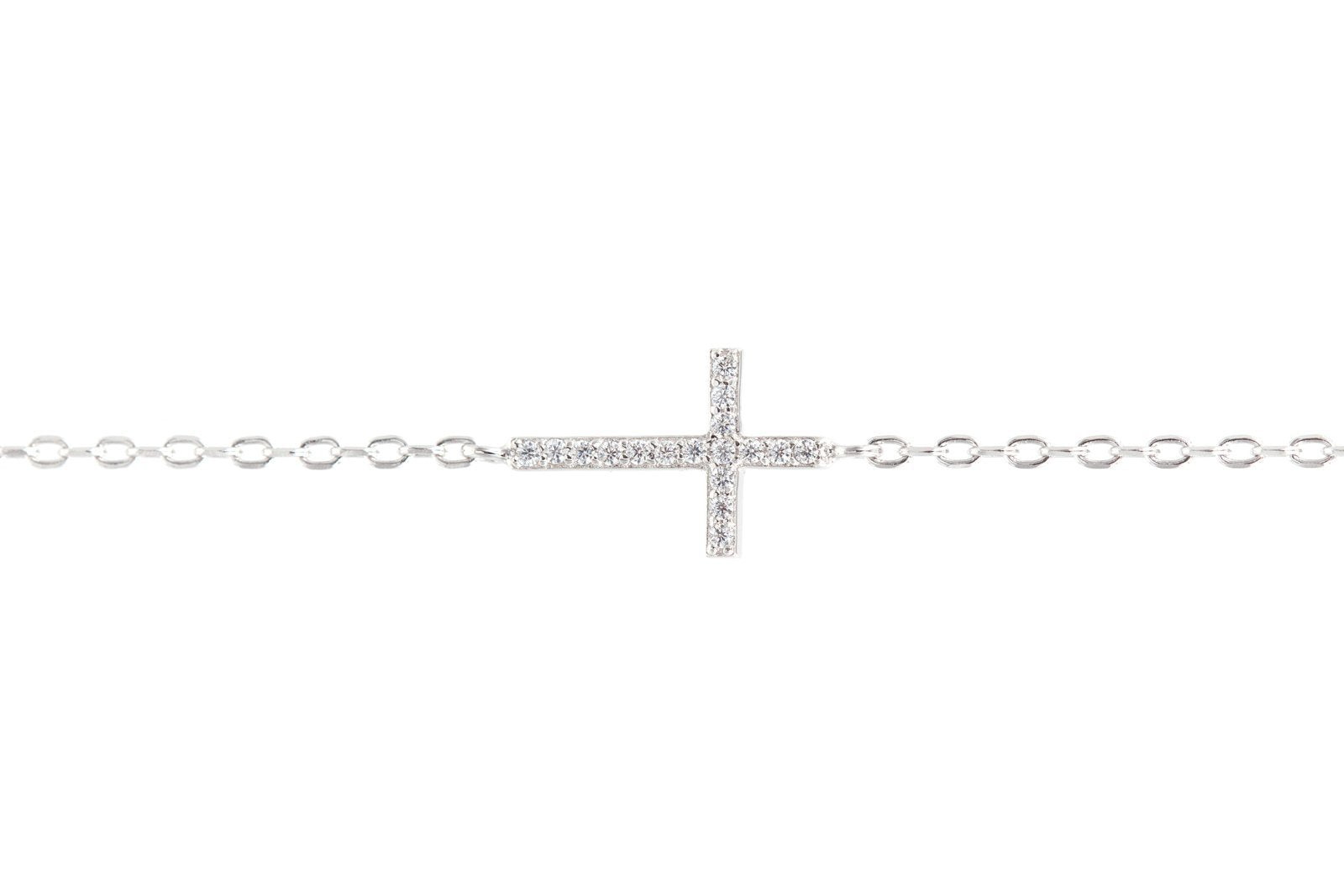 Silberarmband mit funkelndem Kreuzanhänger | Shop Nory