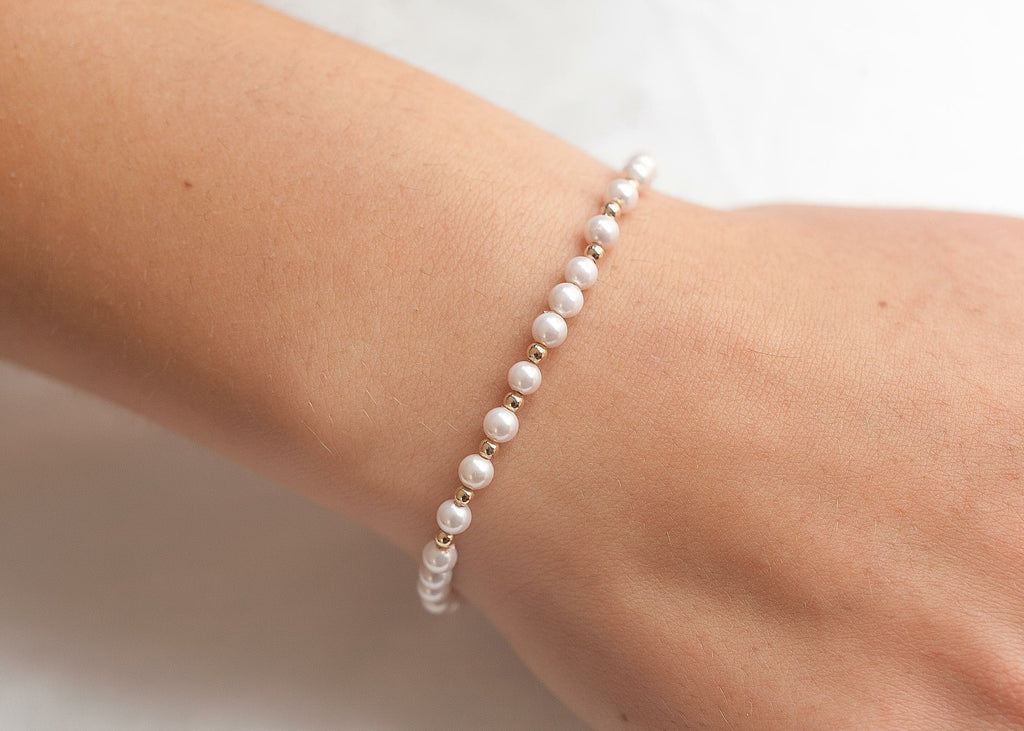 Zeitloses Perlenarmband - 18K vergoldet | Shop Nory