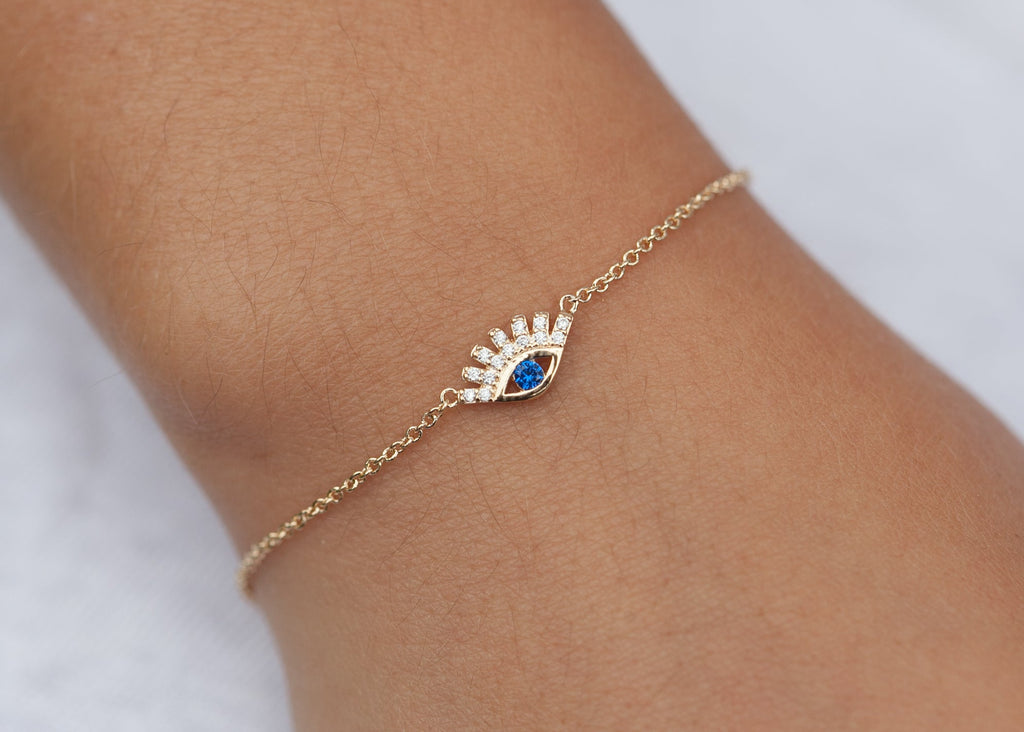 Nazar Auge Armband mit Zirkonia 16K vergoldet - Armkette für Damen | Shop Nory