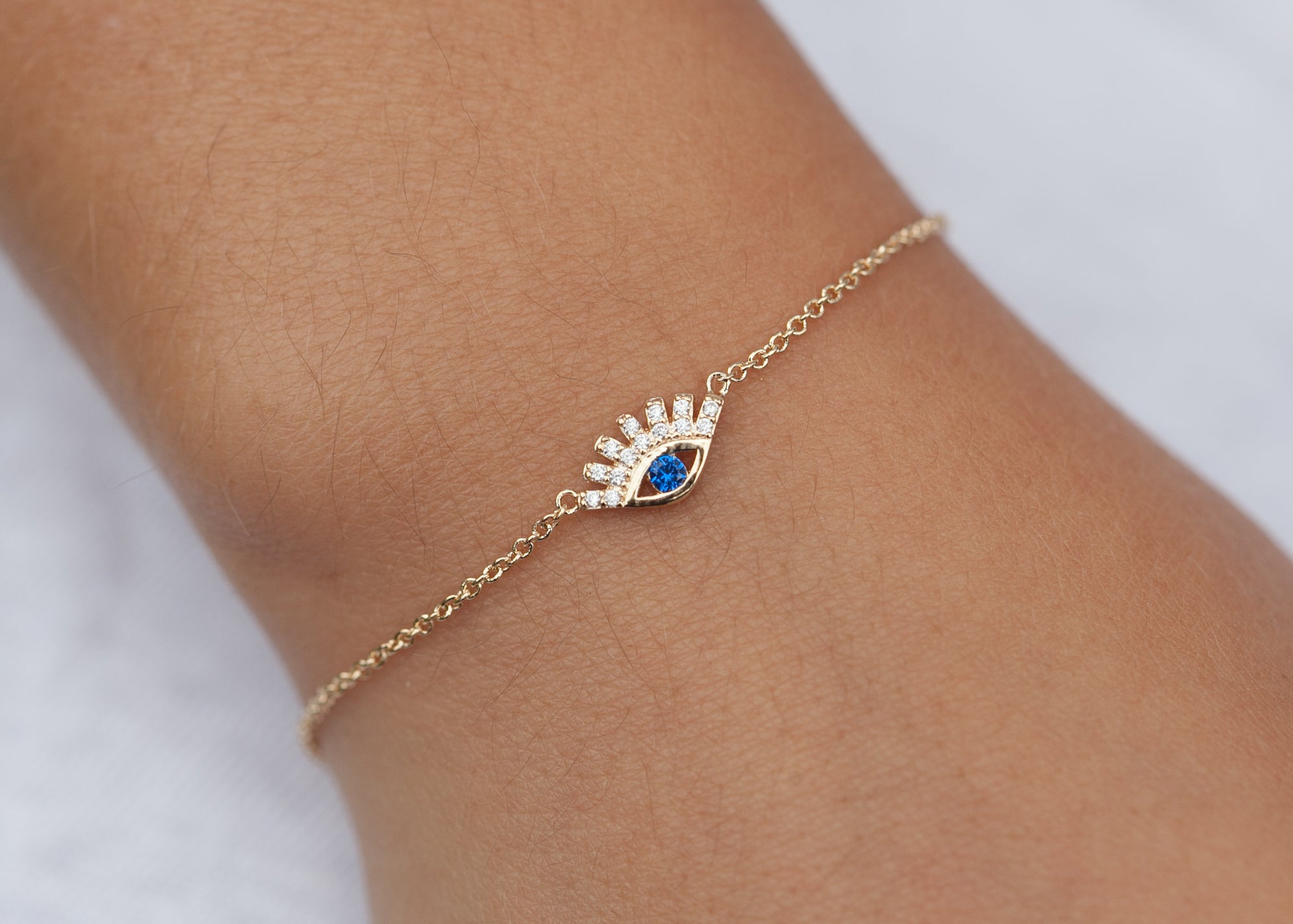 Nazar Auge Armband mit Zirkonia 16K vergoldet - Armkette für Damen | Shop Nory
