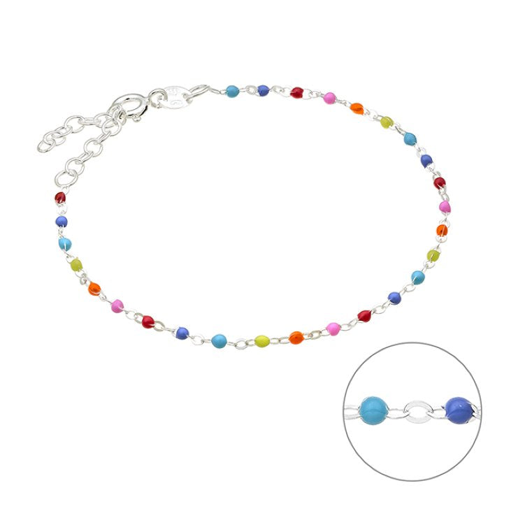 Silberarmband mit bunten Perlen – zartes, farbenfrohes Armband aus 925 Silber | Shop Nory