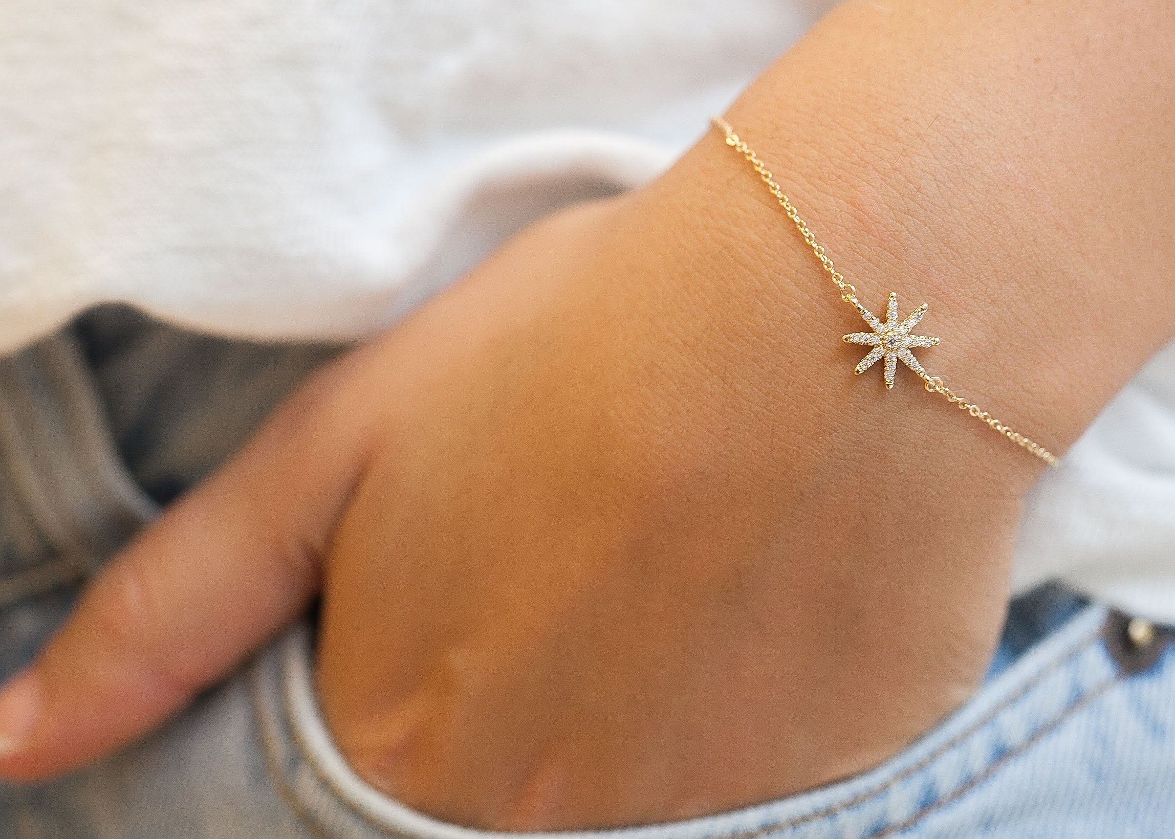 Armband Stern mit Zirkonia | 16 Karat vergoldet | Shop Nory