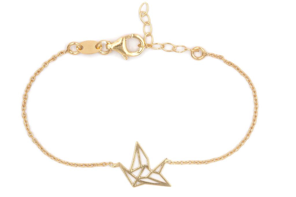 Origami Armband mit Schwan vergoldet | Shop Nory