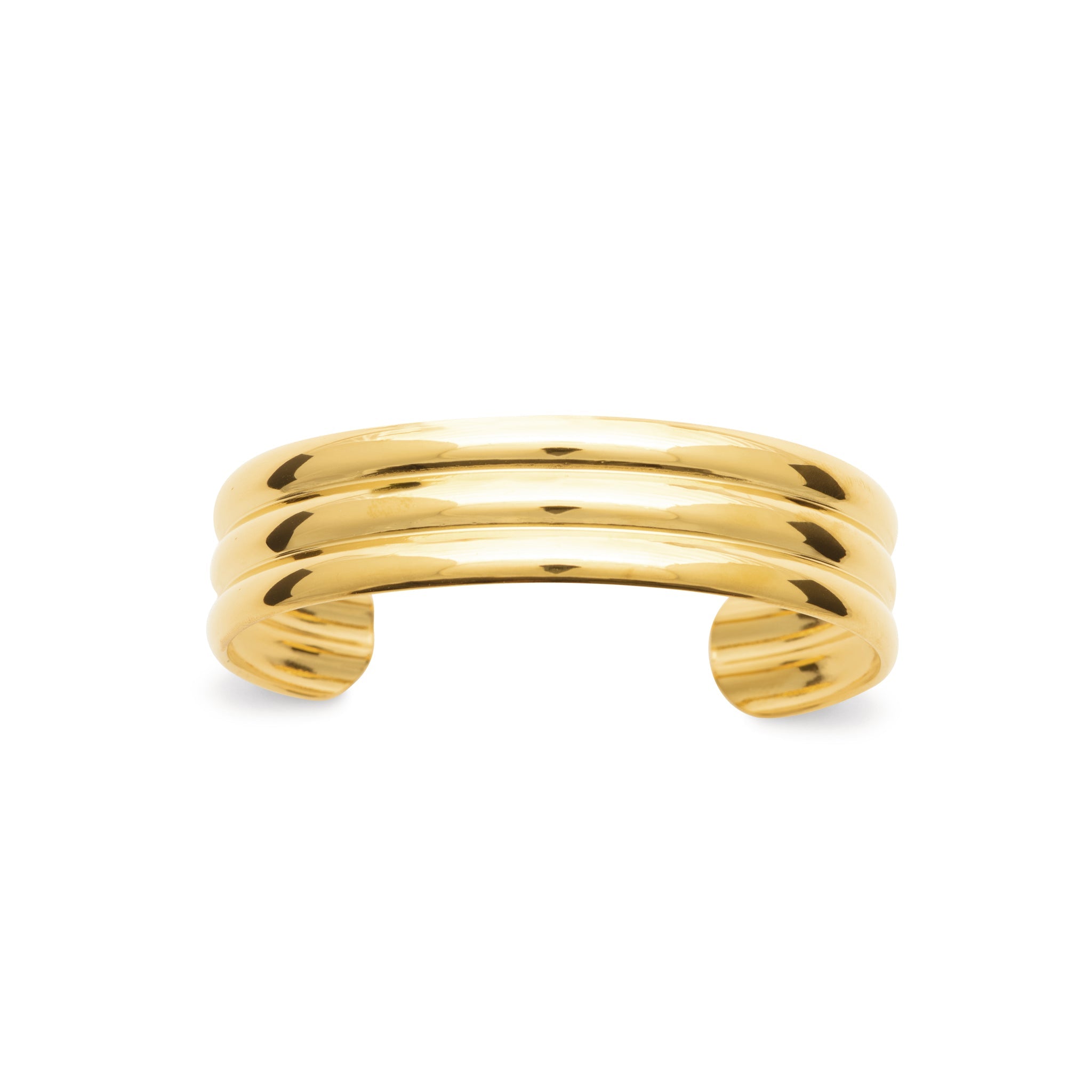 Gold-colored bracelet made of stainless steel – Three-row, adjustable women's bracelet | Shop Nory