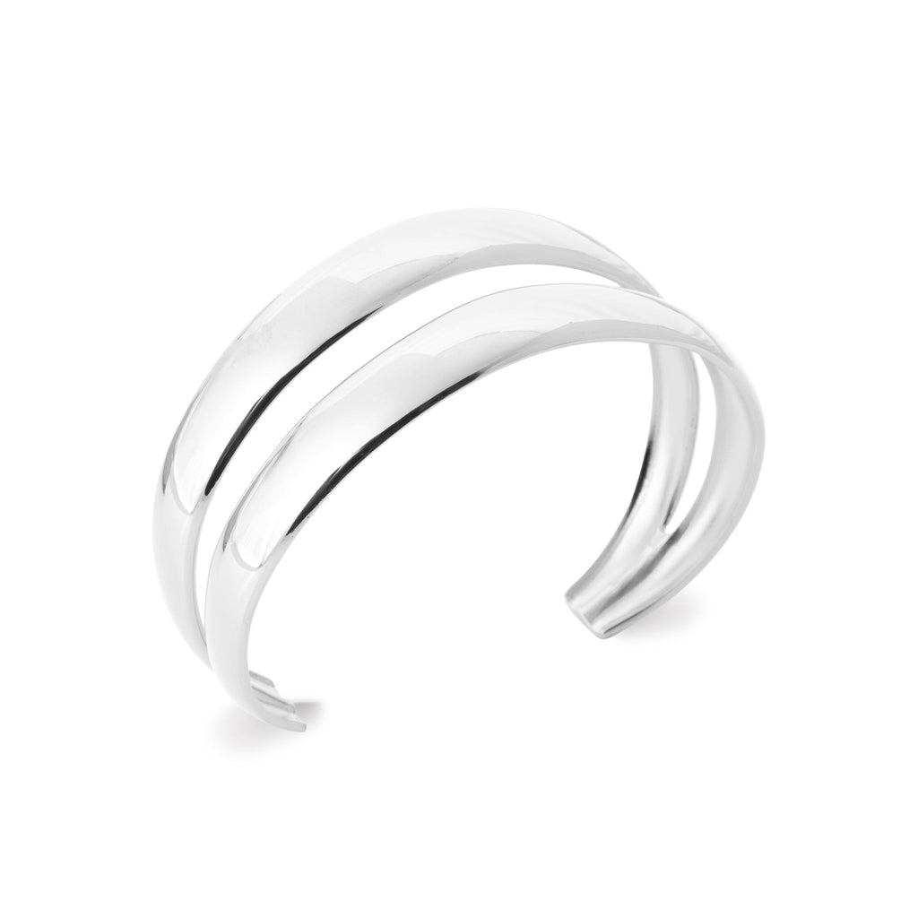 Edelstahlarmreif – silber – Doppelreif, wasserdicht & hypoallergen | Shop Nory