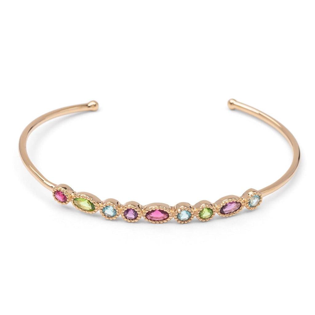 Armreifen mit bunten Glitzersteinen vergoldet | Shop Nory