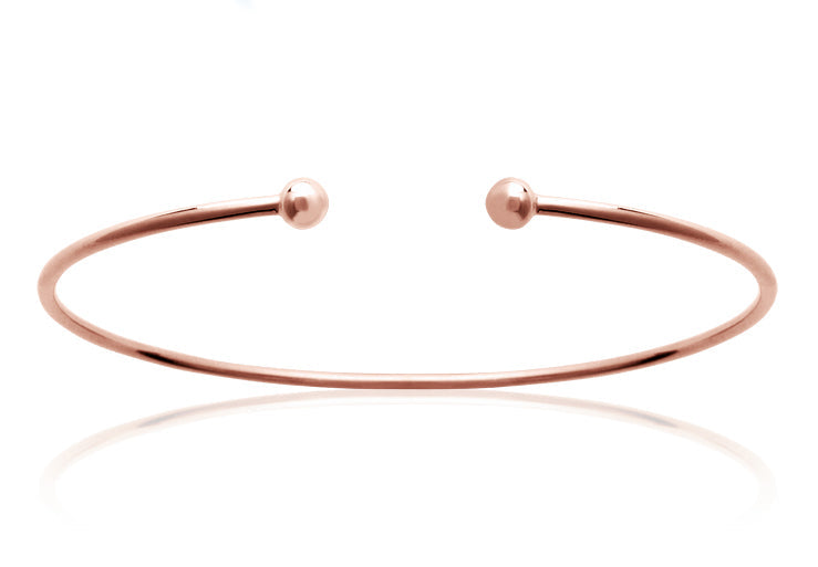Offene Armreif mit doppelter Kugel roségold für Damen | Shop Nory