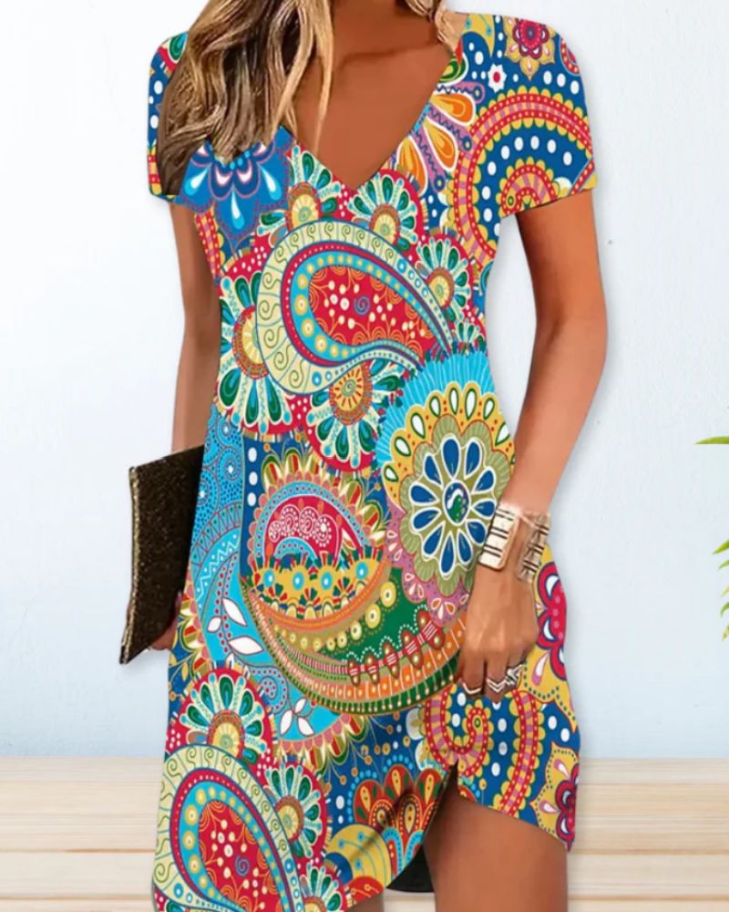 Kurzärmeliges Sommerkleid für Frauen