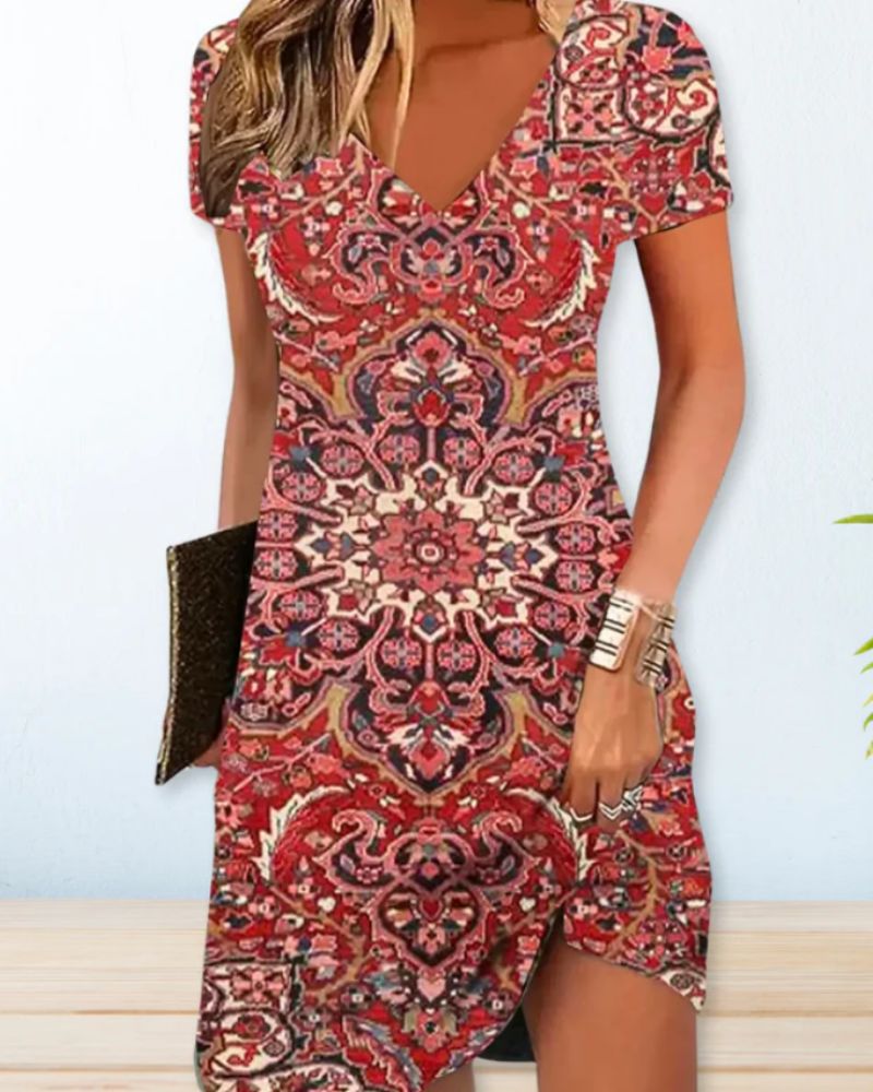 Kurzärmeliges Sommerkleid für Frauen