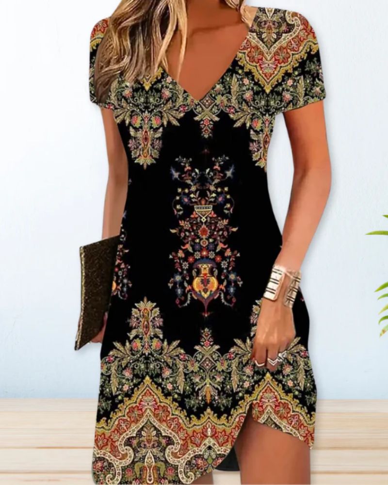Kurzärmeliges Sommerkleid für Frauen