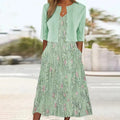 Zweiteiliges Midi-Kleid mit Blumenmuster