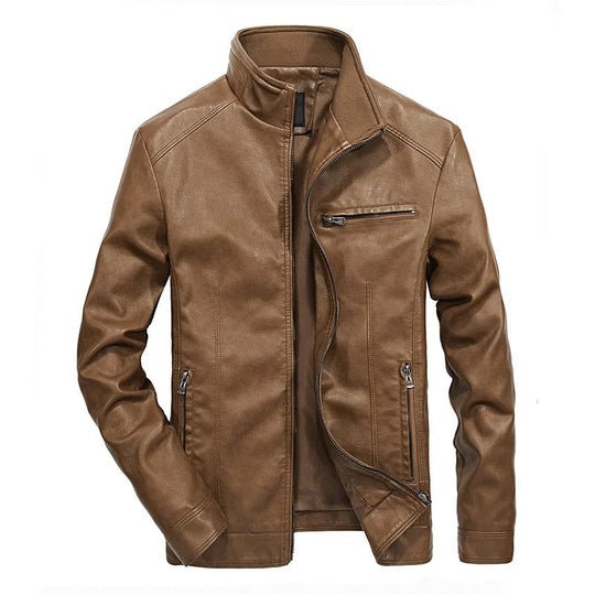 Lederjacke für Herren Frühlingsjacke mit Reißverschluss