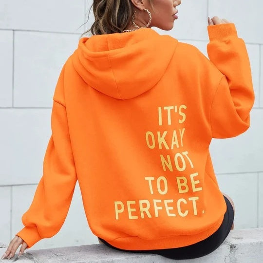 ShopNory Damen Hoodie mit Rückenprint und Kapuze