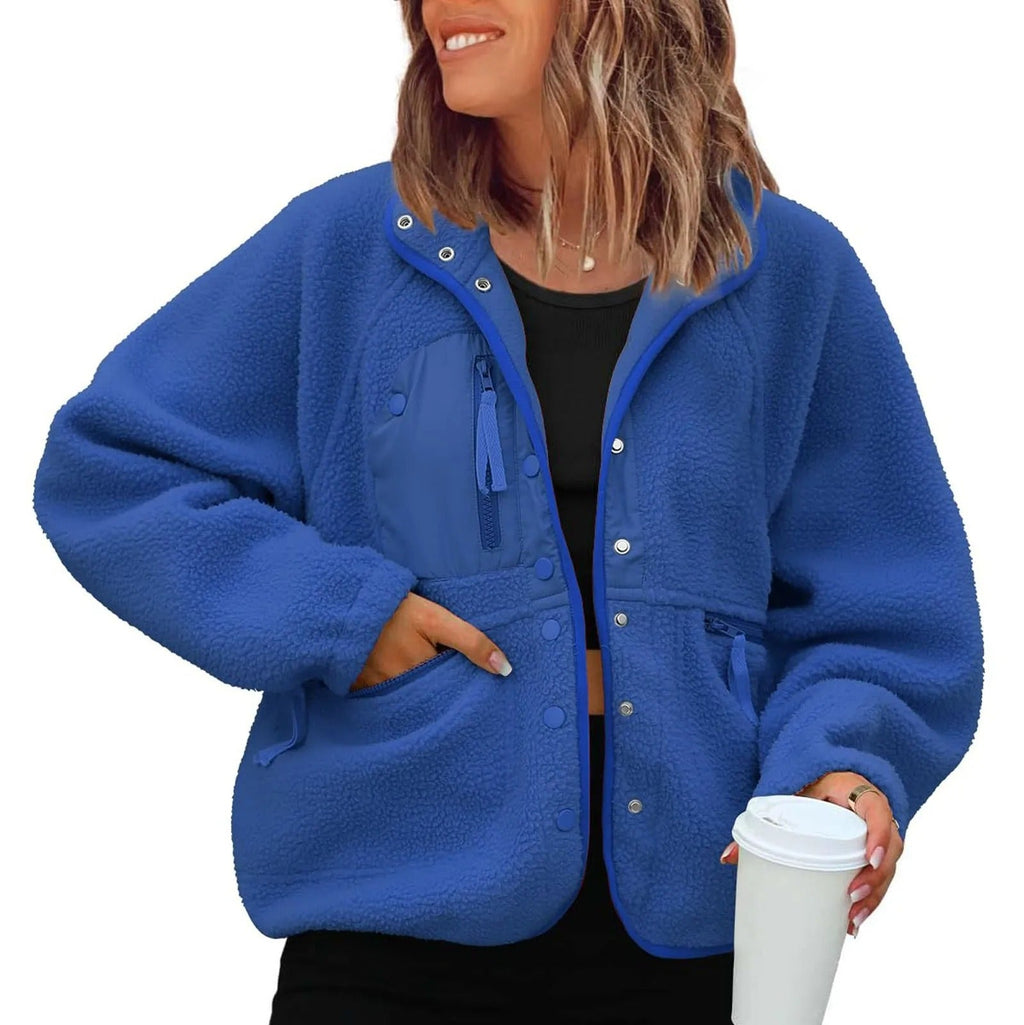 Warme Fleecejacke mit Taschen