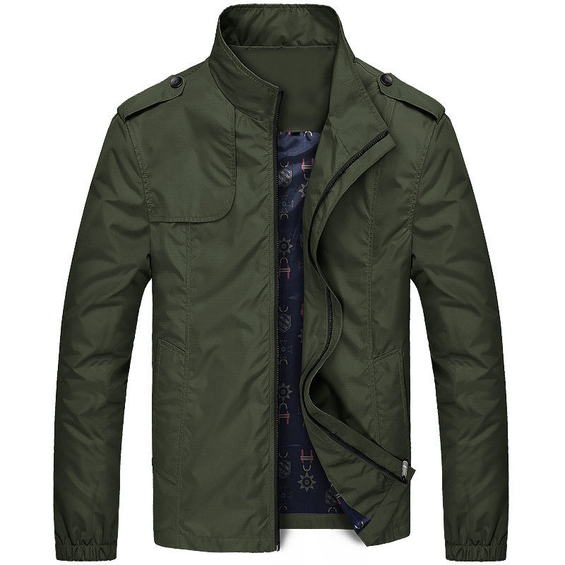 Freizeitjacke Slim Fit - Winddichte Übergangsjacke mit Stehkragen und Taschen, Modernes Design für Alltag und Outdoor