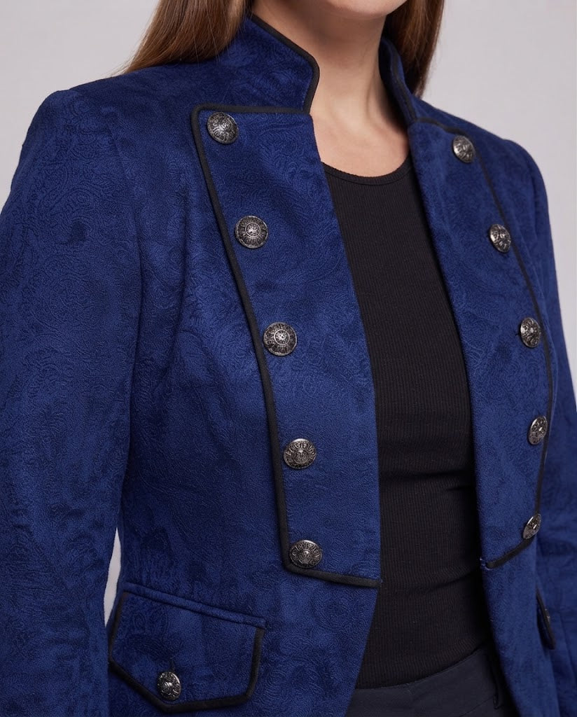 Elegante Damen-Frack mit asymmetrischem Saum und kunstvollen Knöpfen Shop Nory