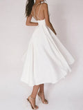elegantes Kleid mit V-Ausschnitt und Trägern
