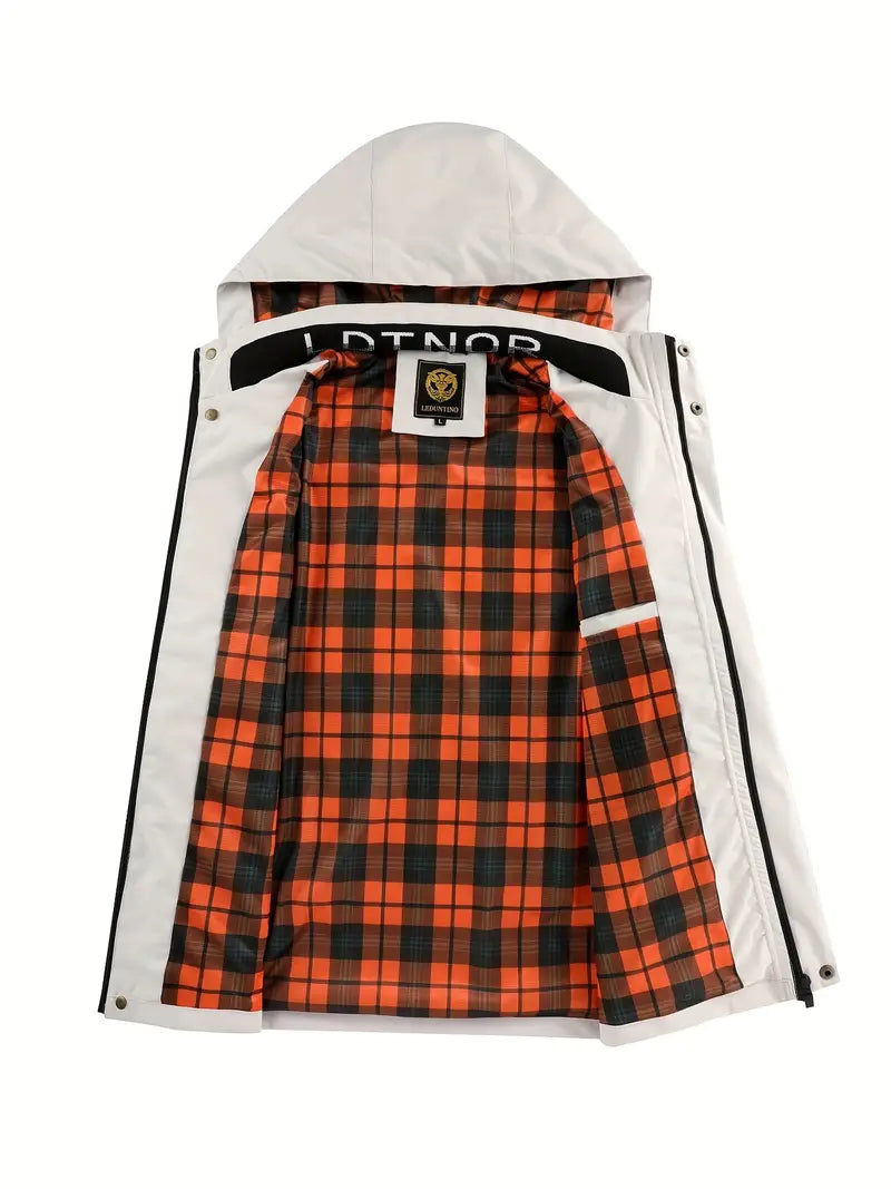 Leichte Herren Outdoor-Jacke, winddicht und wasserdicht mit Kapuze