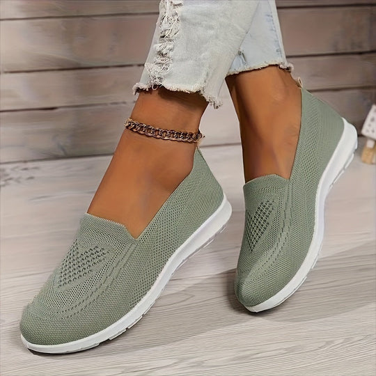 Einfarbige Gestrickte Sneaker Für Damen