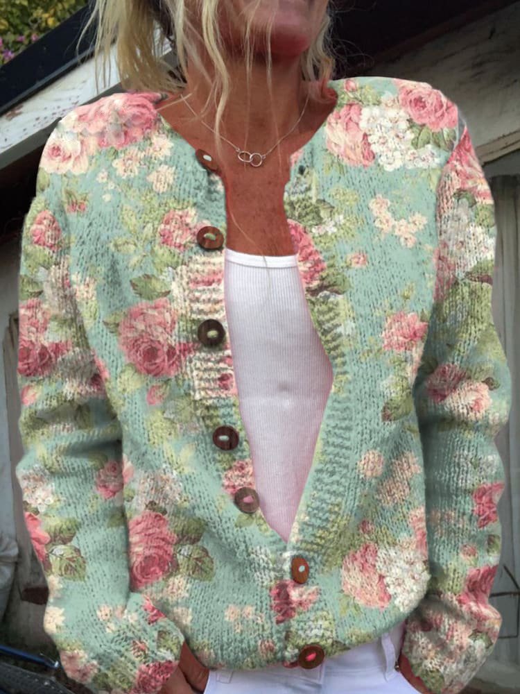 Bequemer Strick Damen Cardigan mit Knöpfen