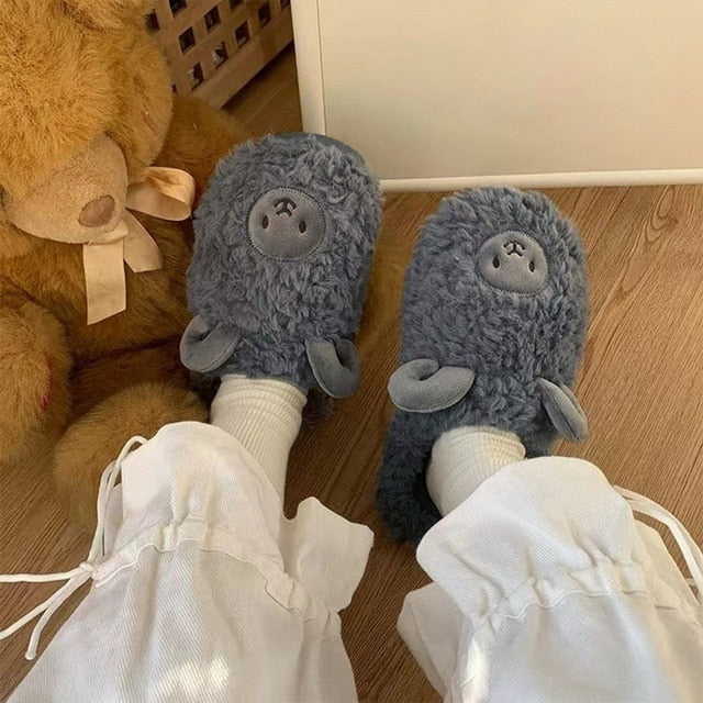 Bequeme Damen Hausschuhe mit Tiermuster