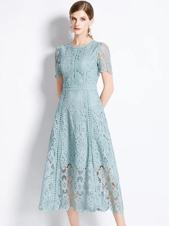 Elegantes Spitzenkleid Midi-Länge