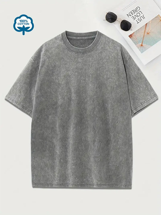 Baumwoll-T-Shirt mit Rundhalsausschnitt
