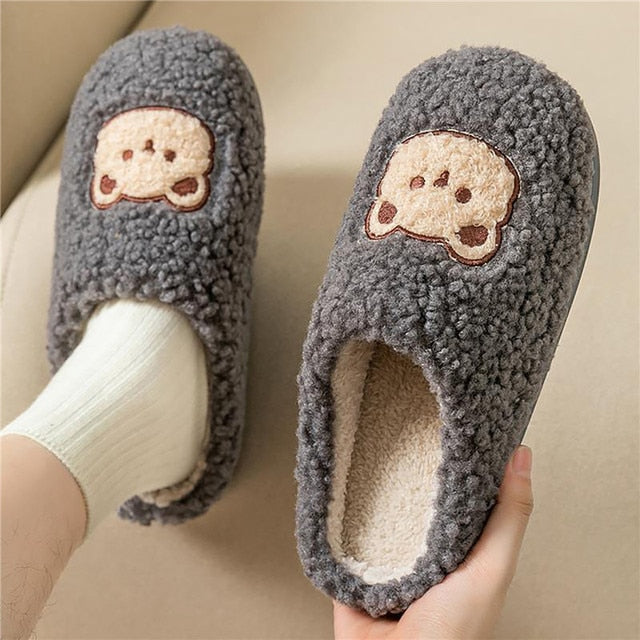 Bequeme Damen Hausschuhe mit Tiermuster