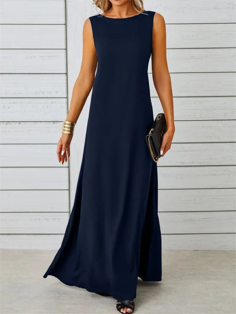 Elegante Jacquard Kleid Ohne Ärmel