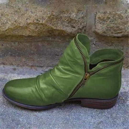 Lederstiefel mit Reißverschluss