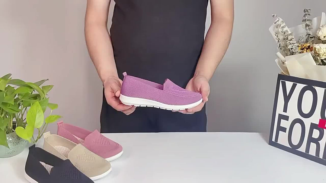 Einfarbige Gestrickte Sneaker Für Damen