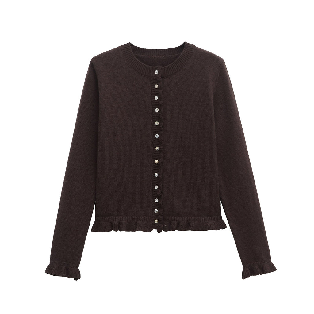 Damen-Cardigan mit Knöpfen, schickes Lagen-Oberteil
