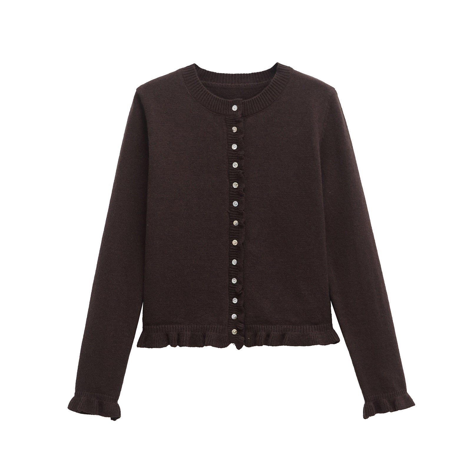 Damen-Cardigan mit Knöpfen, schickes Lagen-Oberteil