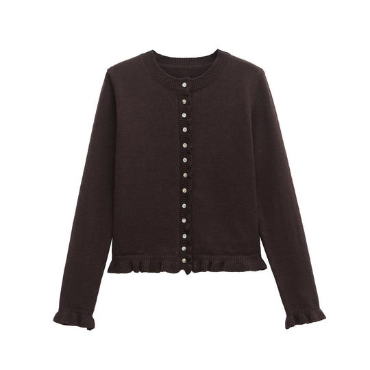 Damen-Cardigan mit Knöpfen, schickes Lagen-Oberteil