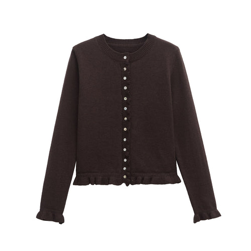 Damen-Cardigan mit Knöpfen, schickes Lagen-Oberteil