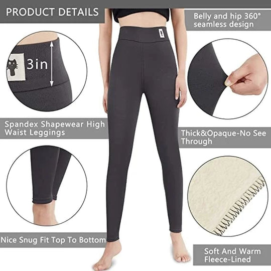 Damen Winterhose Fleece - Warme Leggings mit Formungseffekt