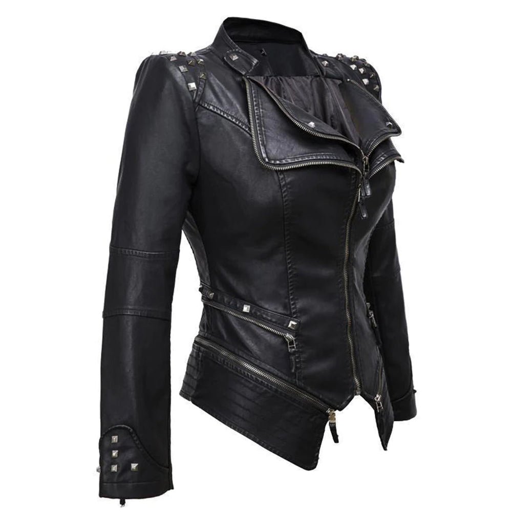 Slim Fit Biker jacke Für Damen Perfekt Für Alltag