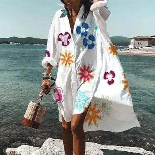 Lässiges Mittellanges Hemdkleid für Frauen