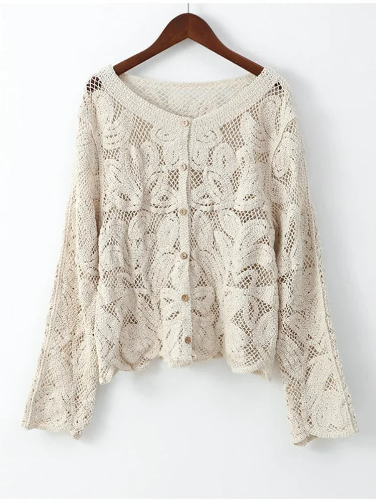 Handgehäkelte Strickjacke