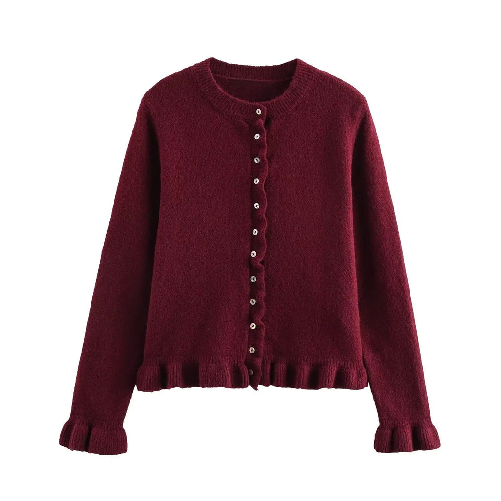Damen-Cardigan mit Knöpfen, schickes Lagen-Oberteil