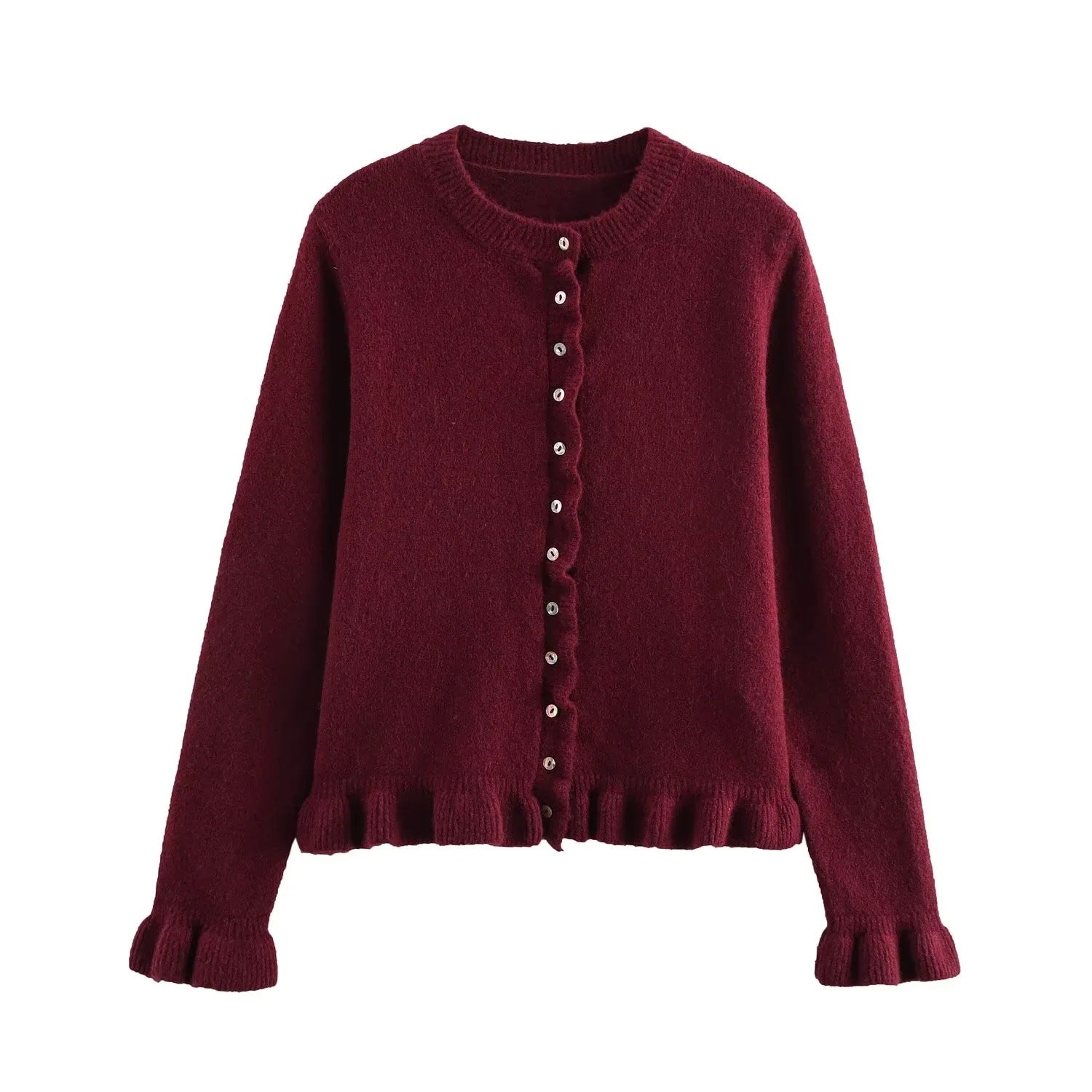 Damen-Cardigan mit Knöpfen, schickes Lagen-Oberteil