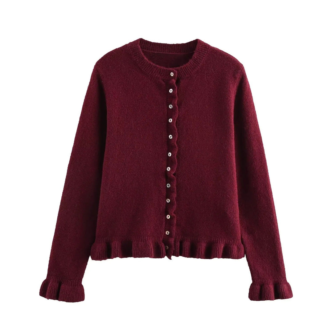 Damen-Cardigan mit Knöpfen, schickes Lagen-Oberteil
