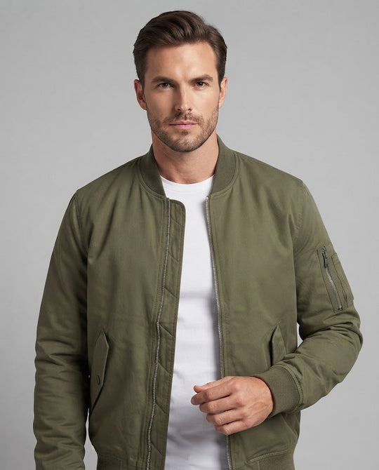 Herren isolierter Pilot‑Bomber mit Thermo‑Wattierung, Ärmeltasche und Rippbündchen Shop Nory