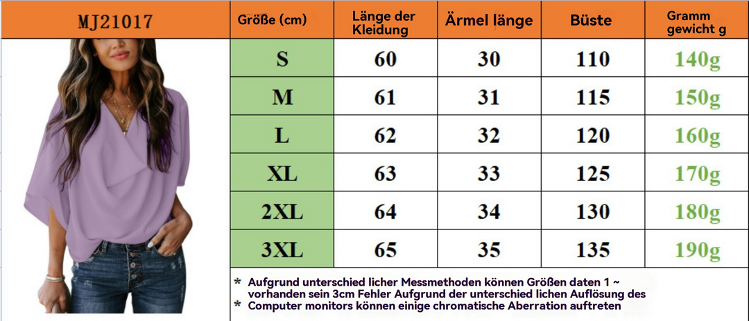Chiffonhemd mit V-Ausschnitt