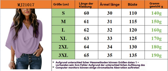 Chiffonhemd mit V-Ausschnitt