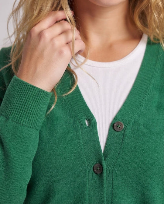 Damen Feiner V-Ausschnitt Strickcardigan mit Knopfleiste, langen Ärmeln und Kaschmir‑Mix Shop Nory