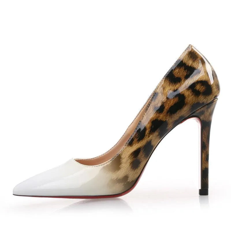 Leopard Print Lace High Heels For Women